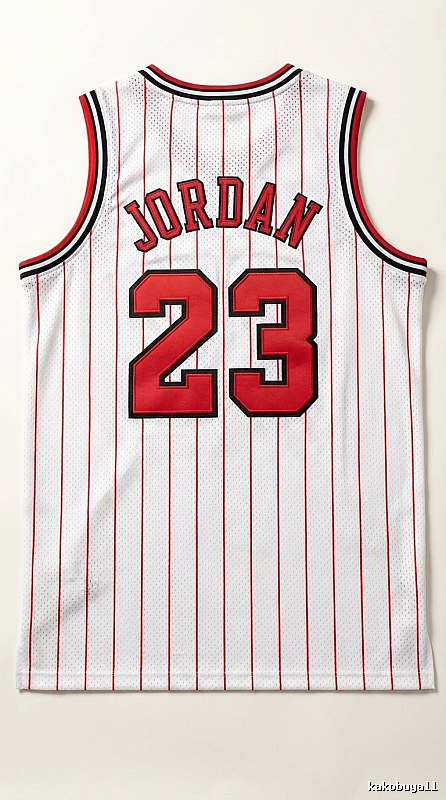 The retro white and red jersey of the Michael Jordan