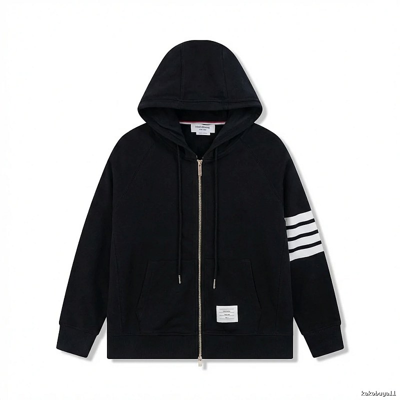 Thom Browne minimalist black hoodie