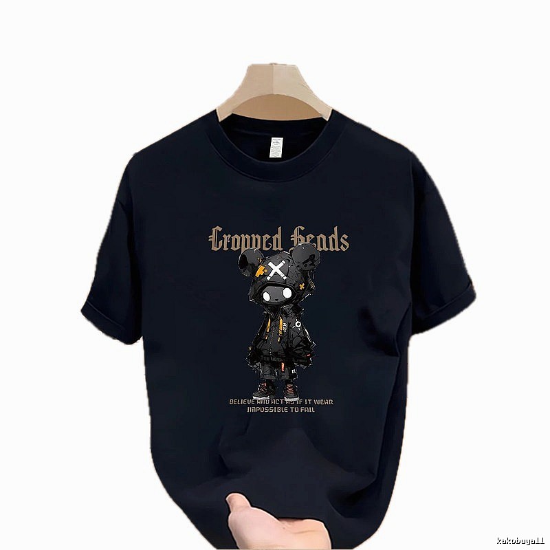 Trendy Brand Gloomy Bear Street Style Navy Blue Short-Sleeve T-Shirt