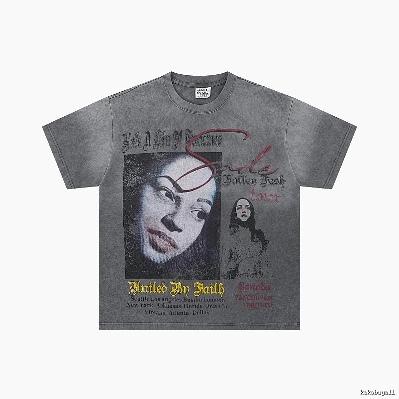 Valley Tour Vintage Distressed Washed Grey T-shirt