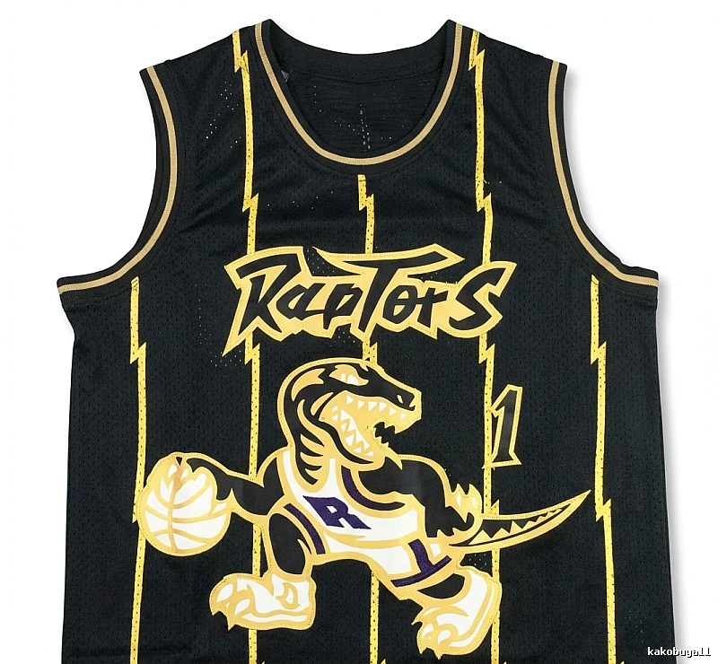 Vince Carter Raptors black and gold trendy brand vest