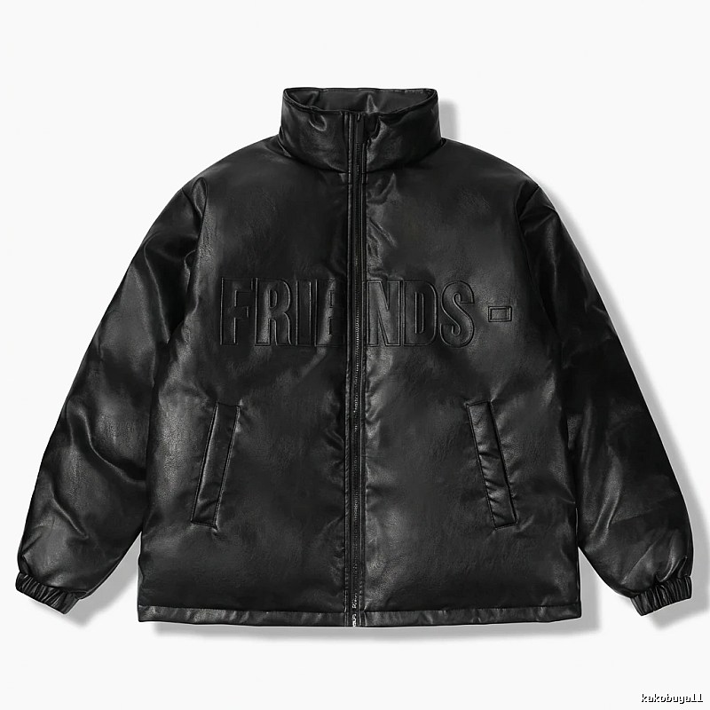 Vlone black trendy and cool style cotton-padded jacket