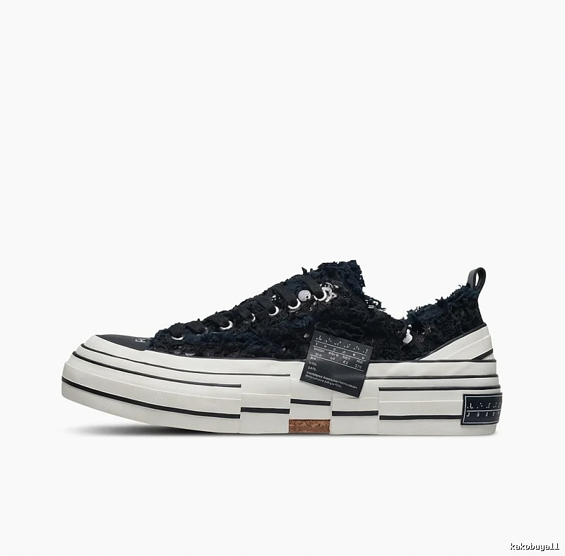 Xvessel Deconstructed Style Black and White Canvas Shoes