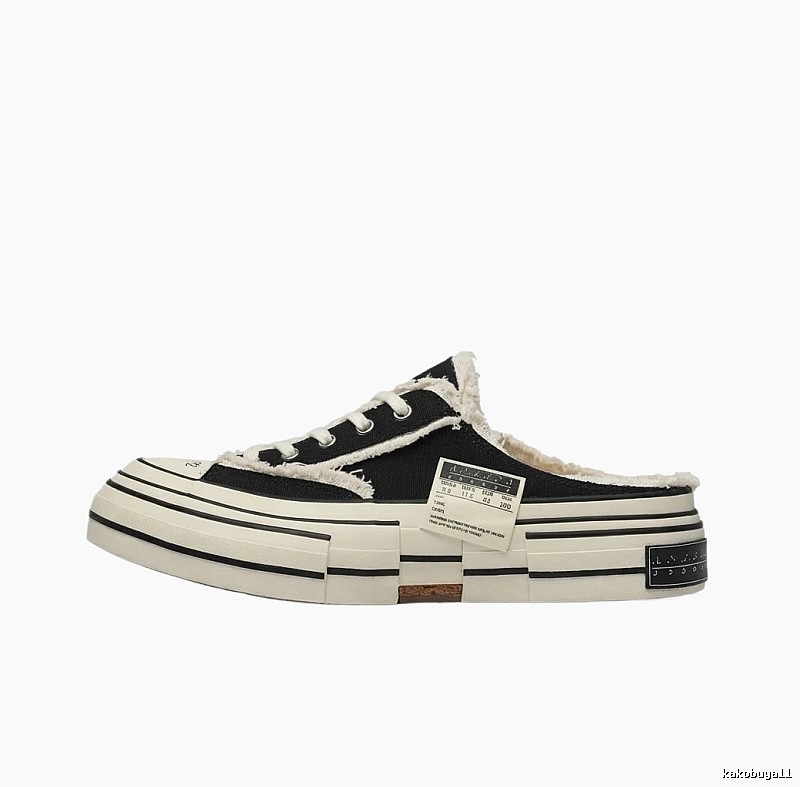 Xvessel Deconstructed Style Black and White Slippers