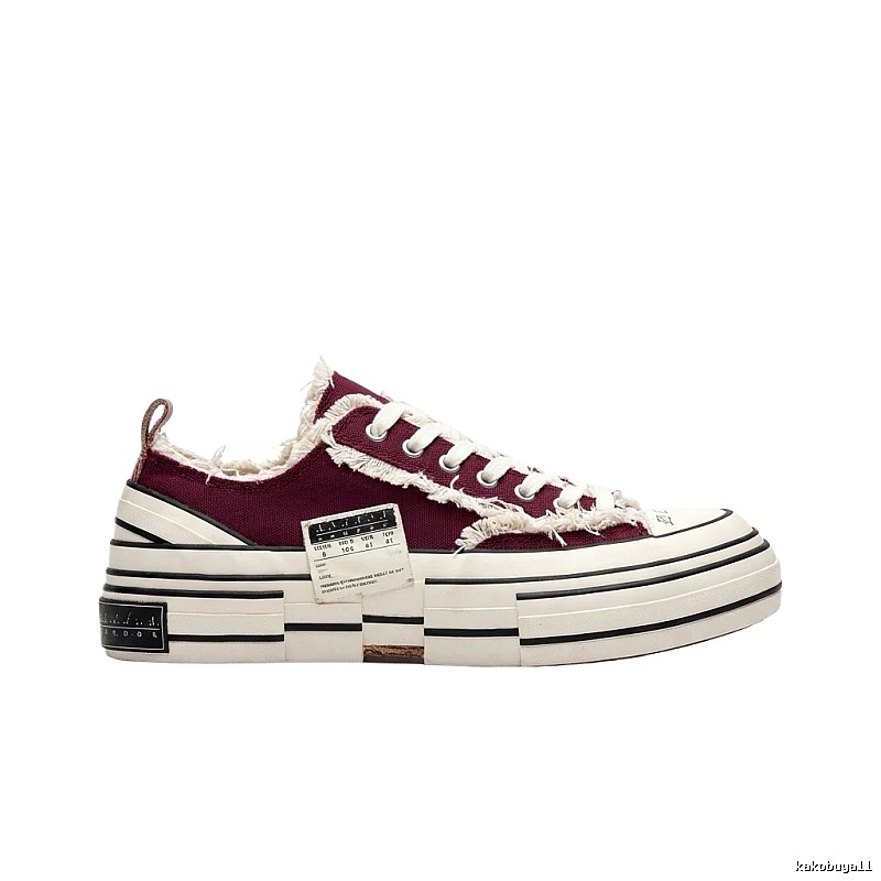 Xvessel Vulcanized Retro Burgundy Shoes